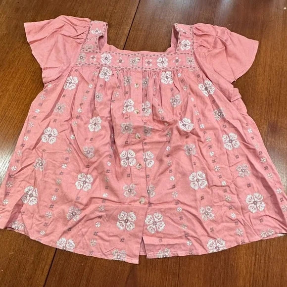 Torrid Linen Eyelet Tunic Embroidered Size XL Square Neck Flutter Boho Hippie - Picture 2 of 15